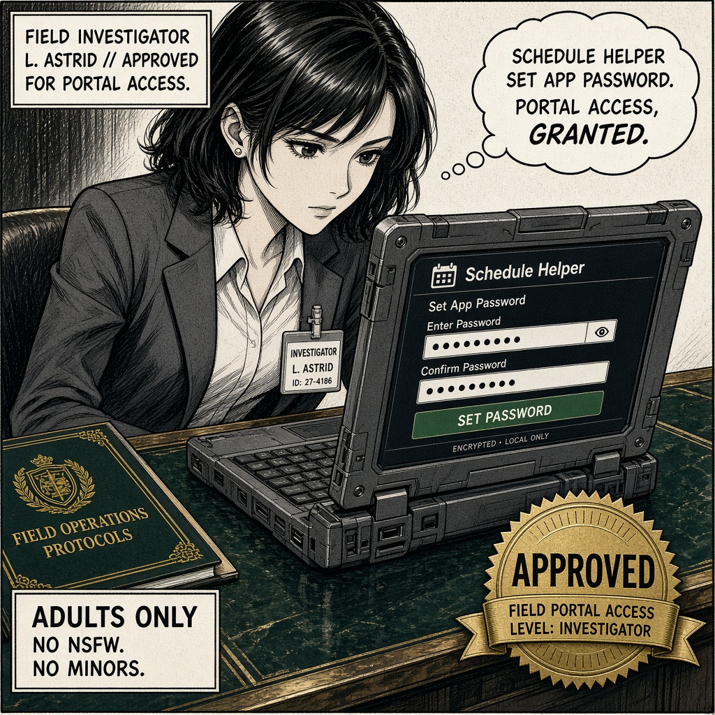 Approved field portal and app password setup